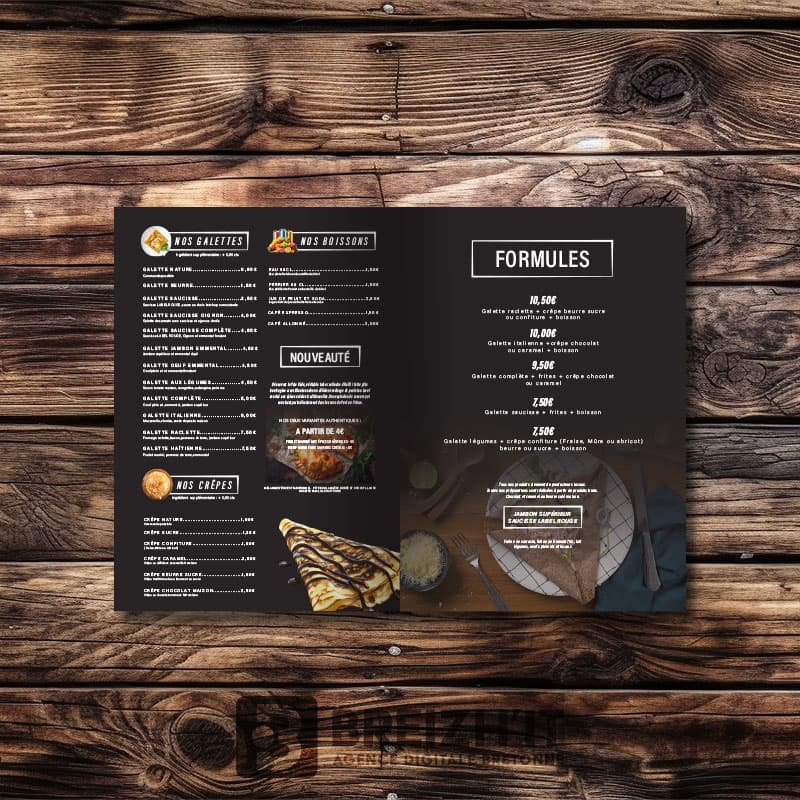 Aperçu du projet — Carte pour un food-truck de galettes