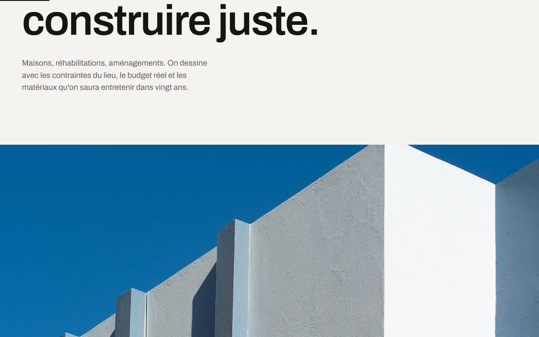 Aperçu du projet — Site vitrine pour un atelier d’architecture
