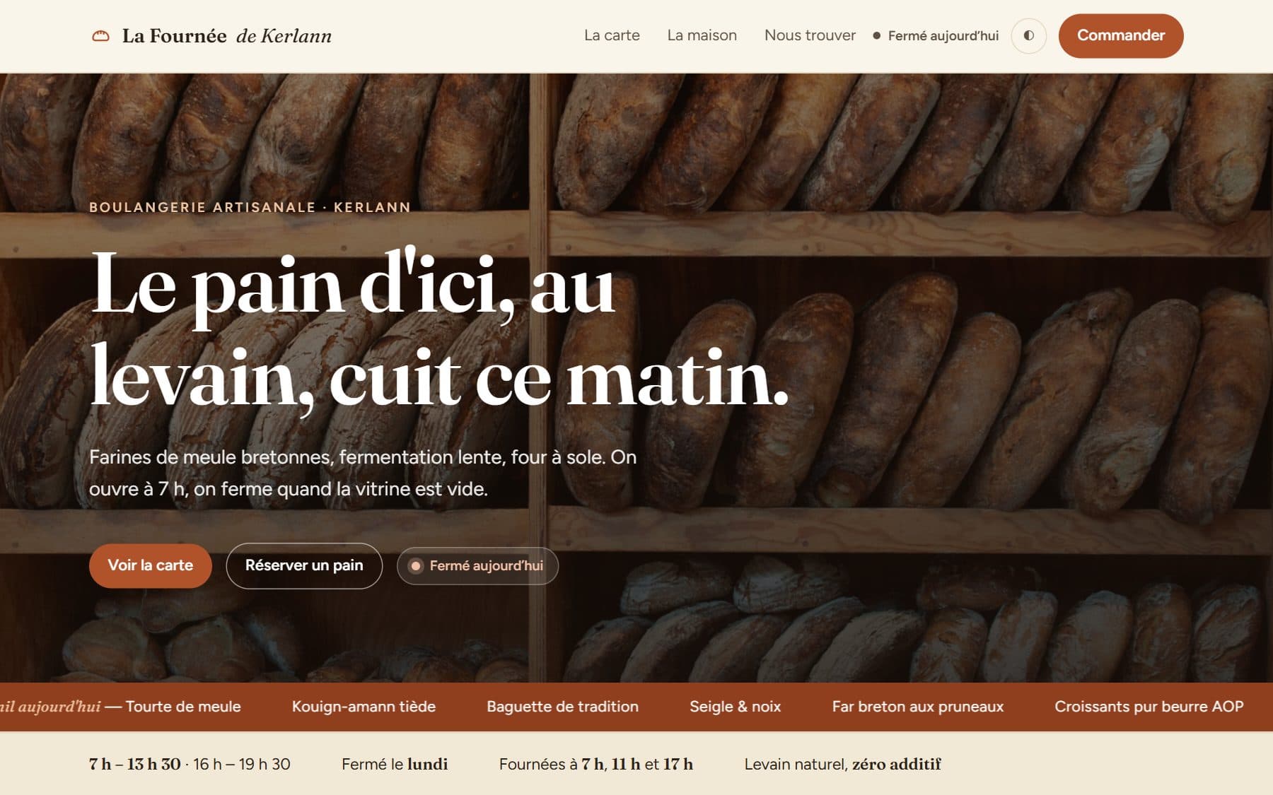 Project preview — Marketing site for an artisan bakery