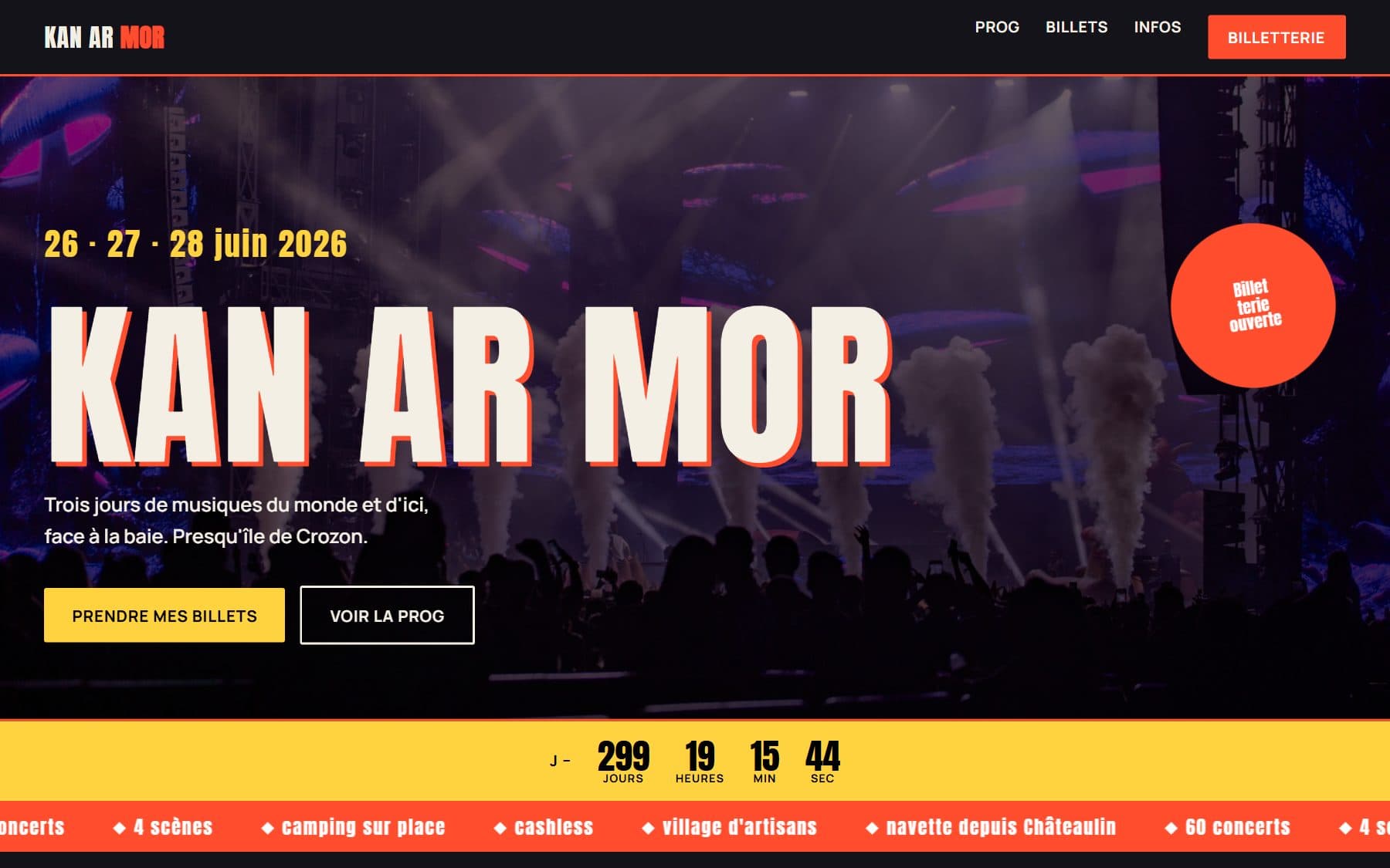 Aperçu du projet — Site vitrine pour un festival
