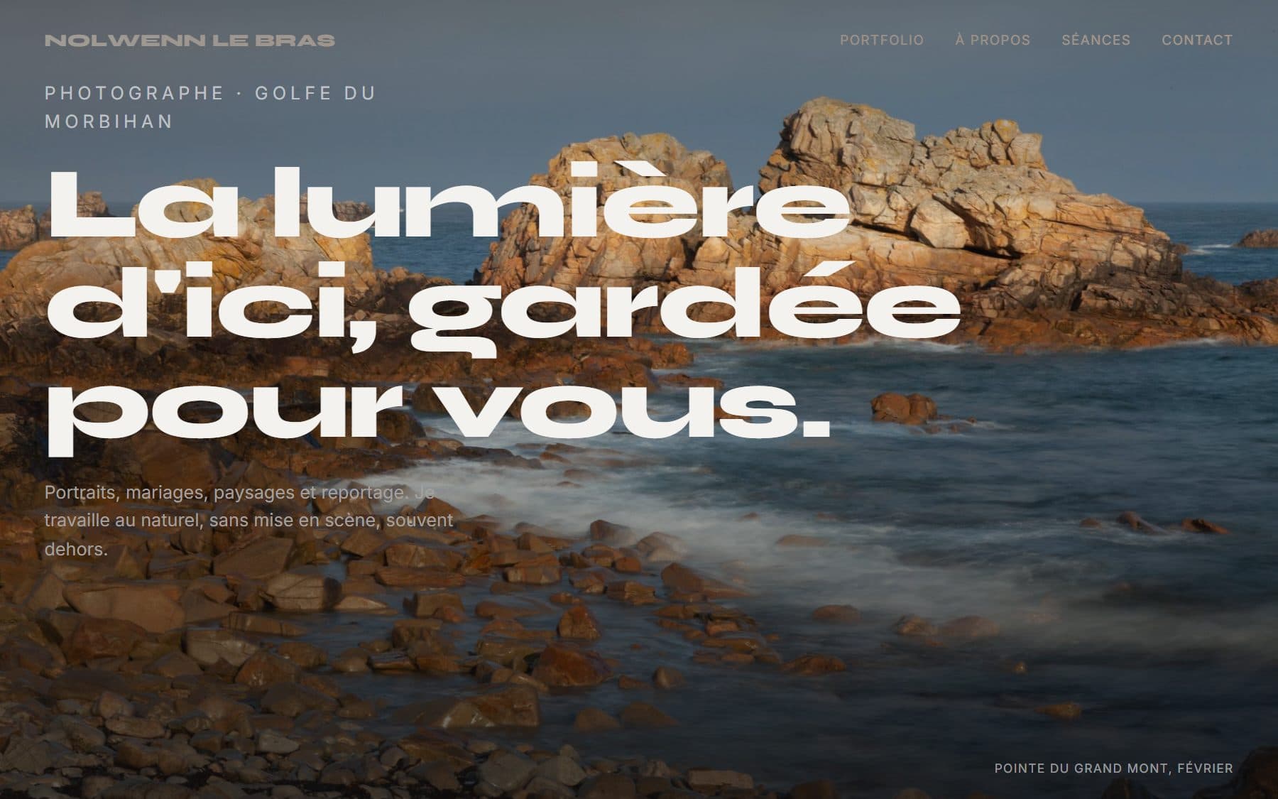 Aperçu du projet — Portfolio pour une photographe