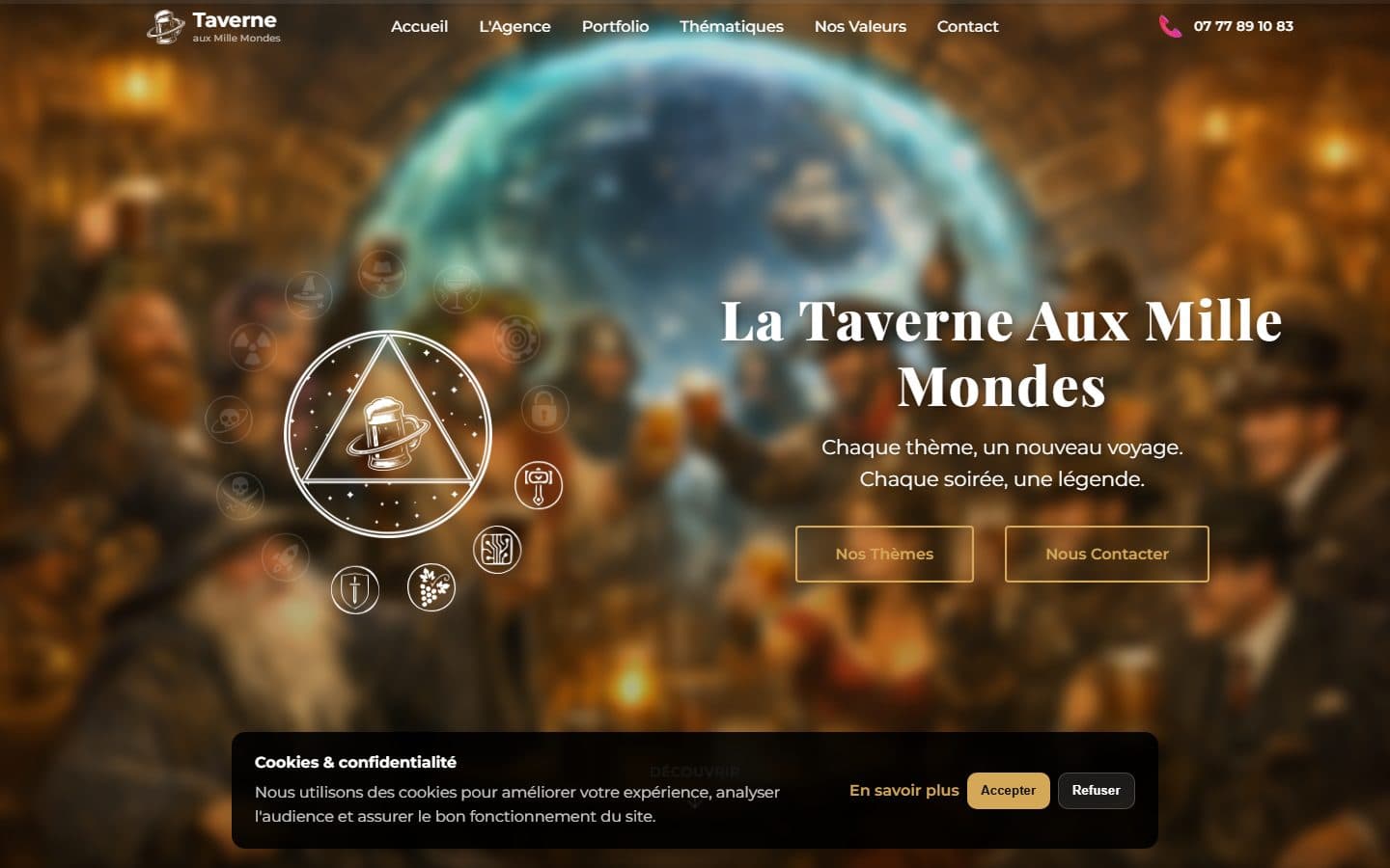 Aperçu du projet — Site vitrine one-page pour un bar à thèmes
