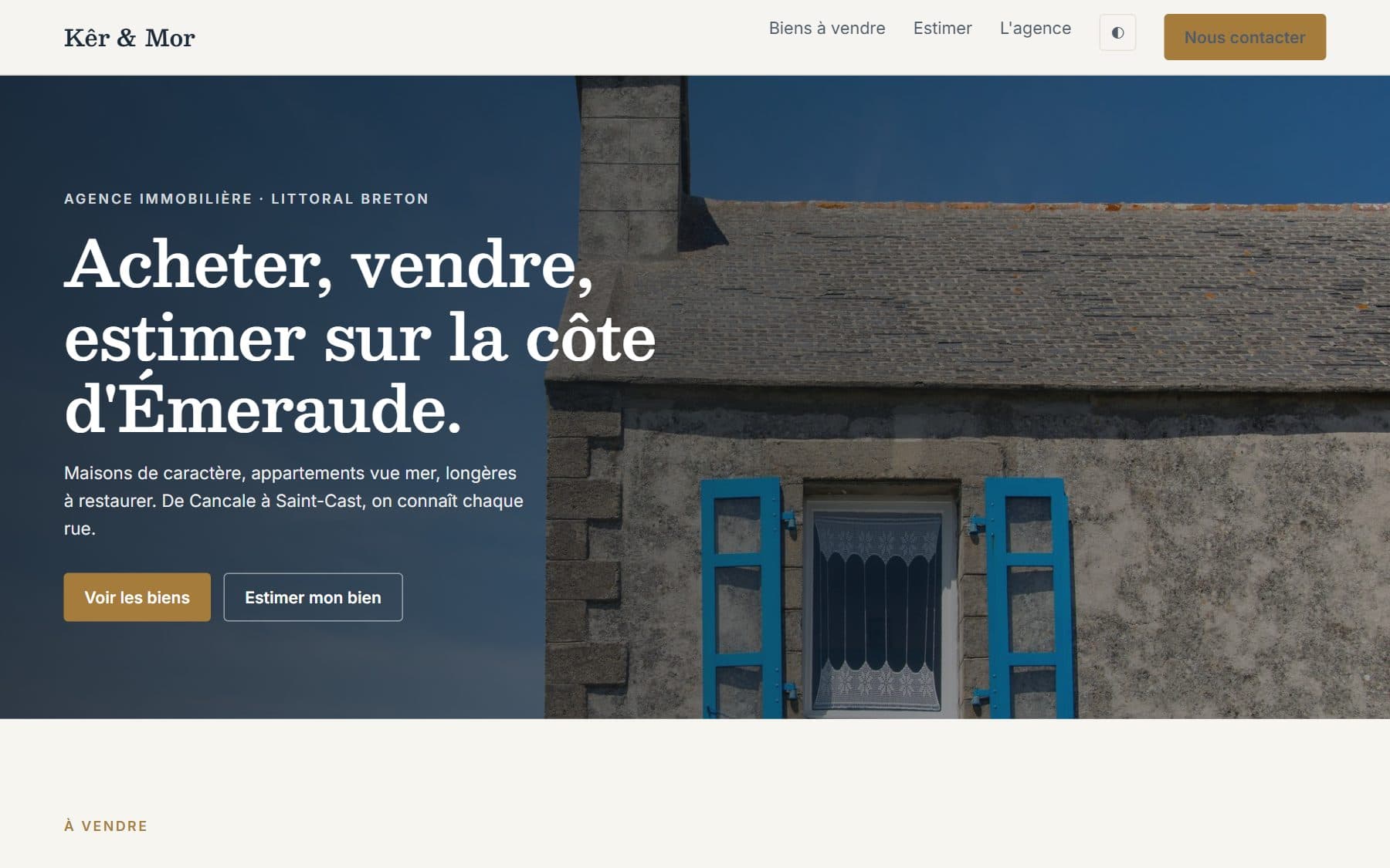 Aperçu du projet — Site vitrine pour une agence immobilière