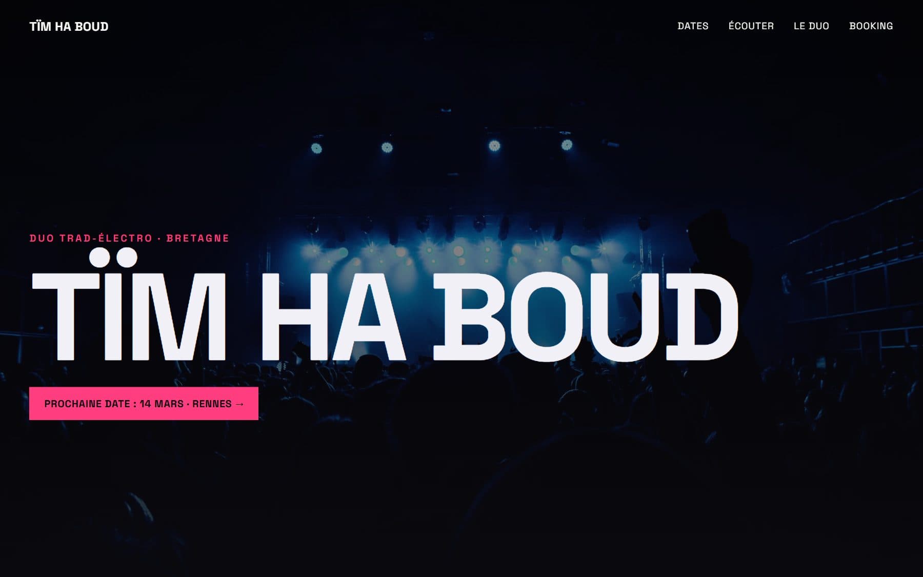 Aperçu du projet — Site vitrine pour un duo de musique